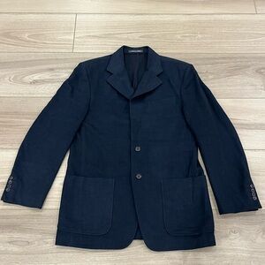 Vintage Tessuto Ermenegildo Zegna Navy Silk, Wool, Cashmere Blazer Jacket M?